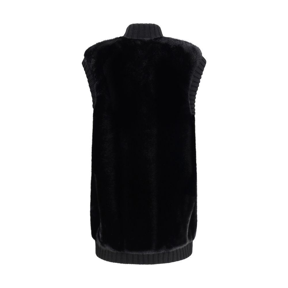Pinko Long Vest in faux fur