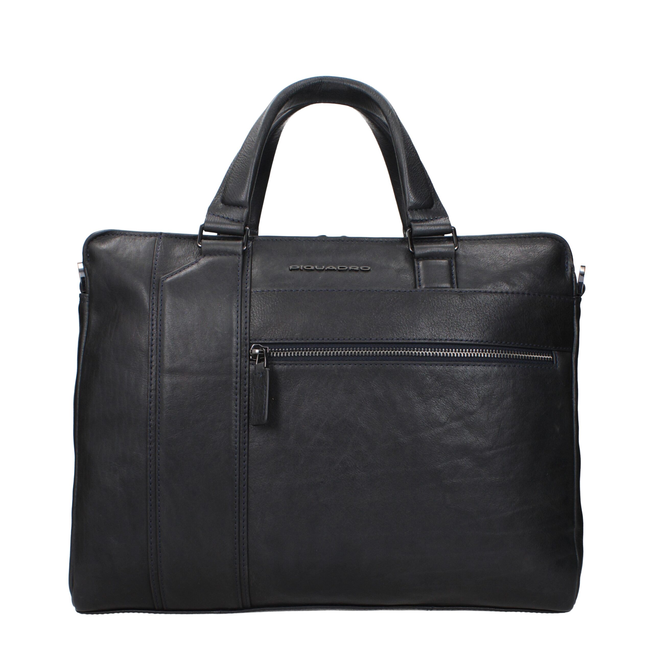 Piquadro Blue Leather Business And Laptop Bags