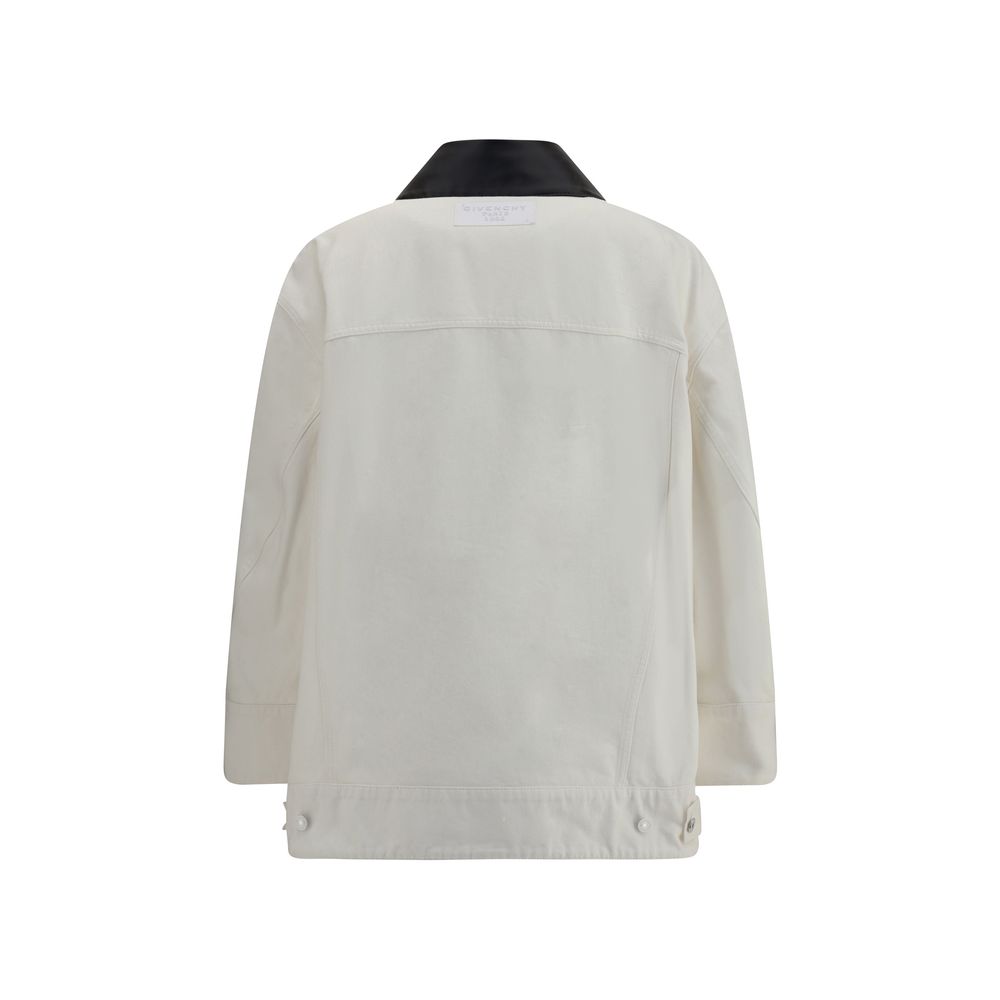 Givenchy Denim Jacket With Leather Collar