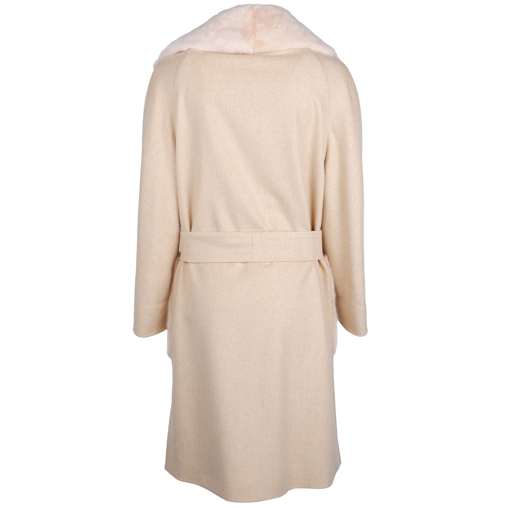 Made in Italy Beige Wool Jackets & Coat