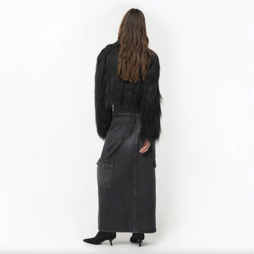 Pinko Black Cotton Skirt