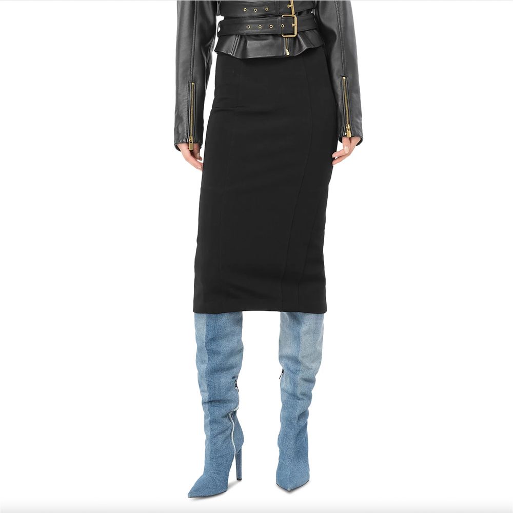Pinko Black Viscose Skirt