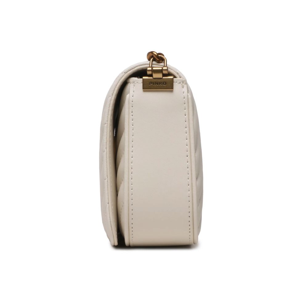 Pinko White Calfskin Crossbody Bag