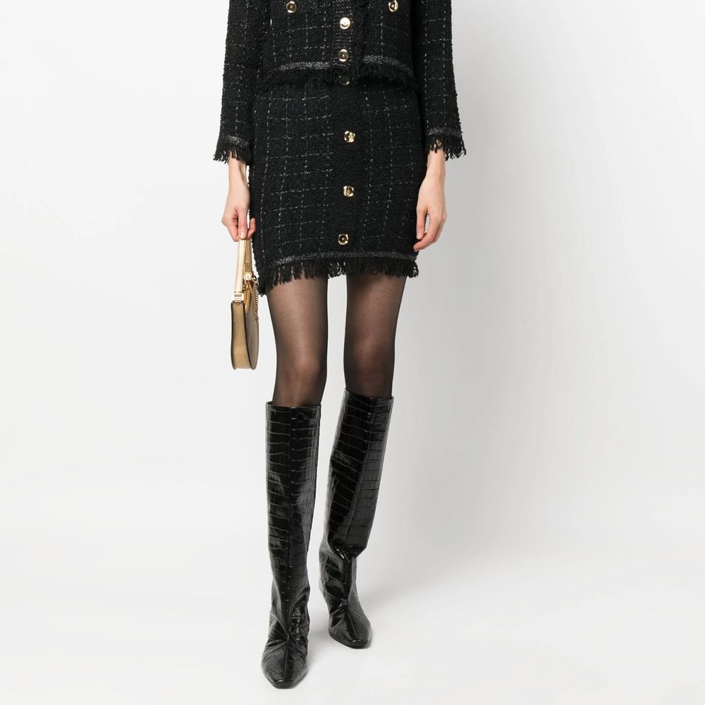 Pinko Black Polyester Skirt