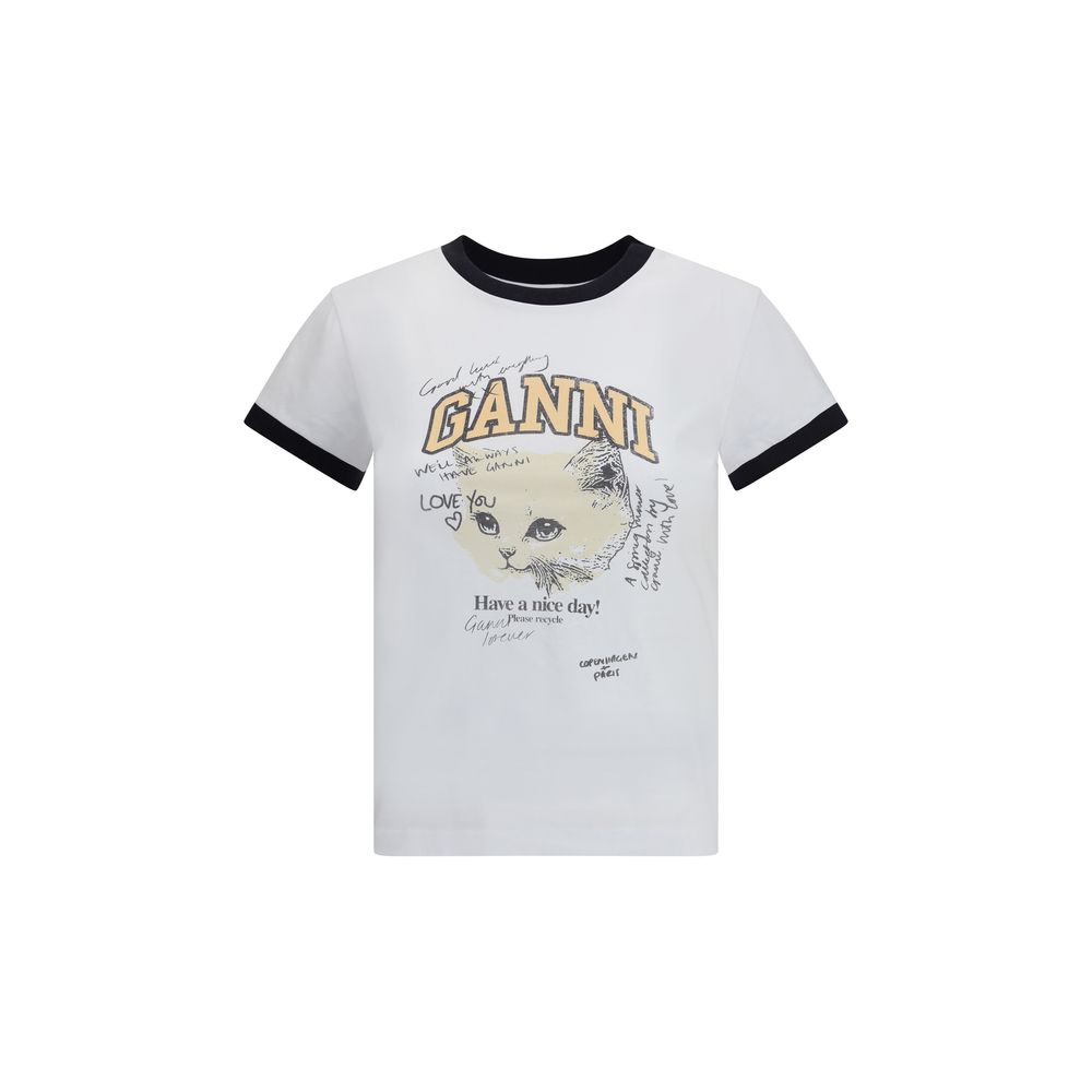 GANNI Kitten print T-Shirt