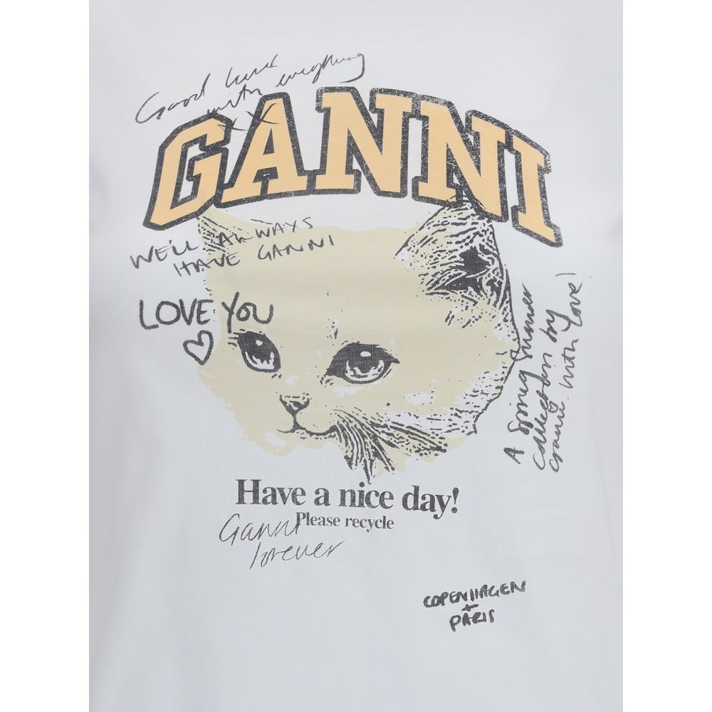 GANNI Kitten print T-Shirt