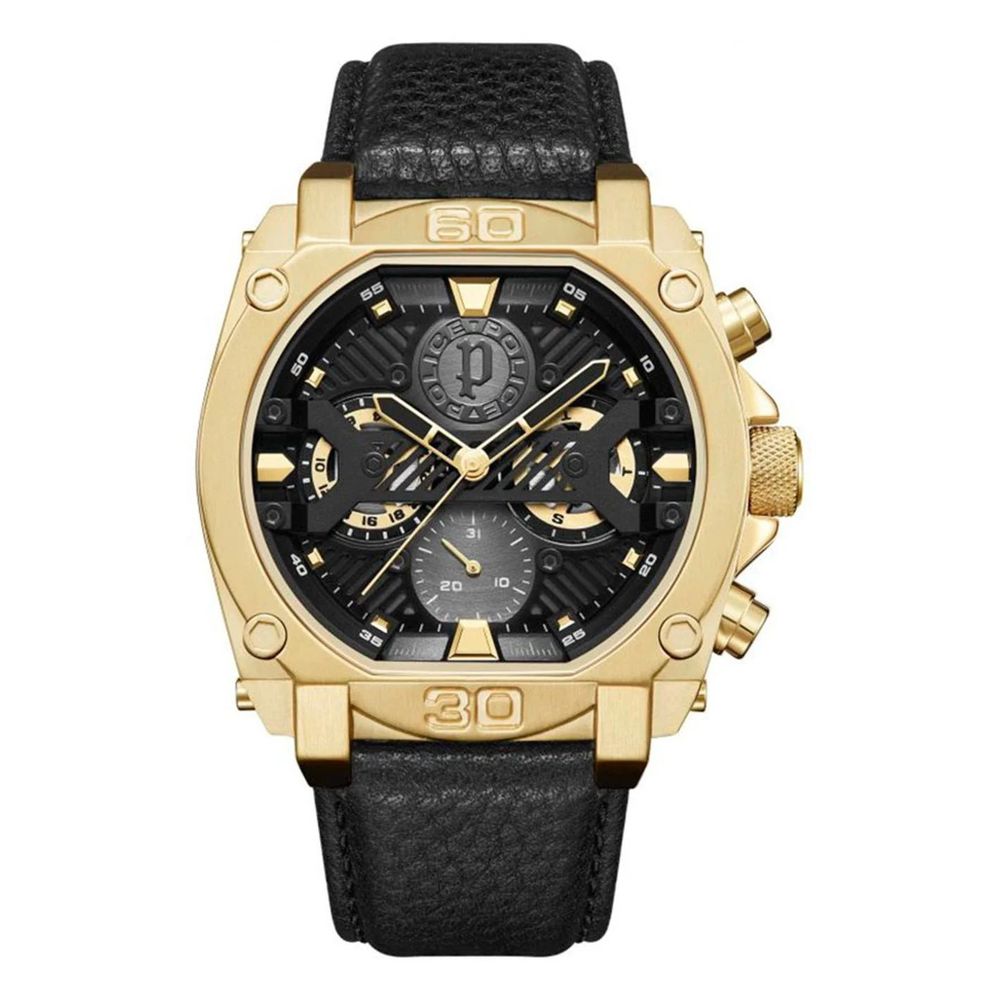 The Police Black Leather Watch