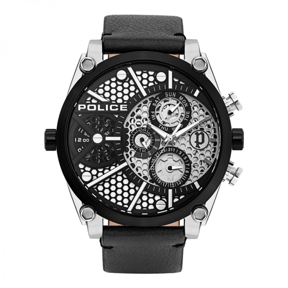 The Police Black Leather Watch