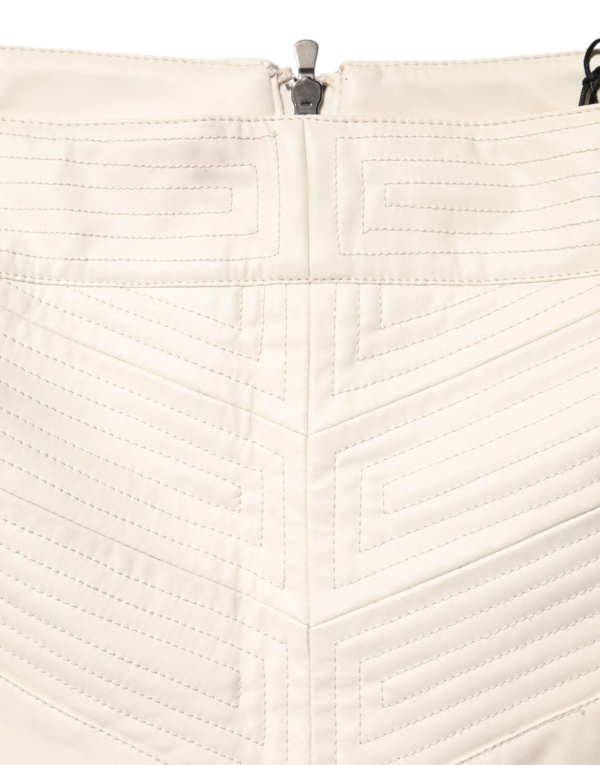 GUESS Beige Faux Leather Quilted Mini High Waist Women  Skirt