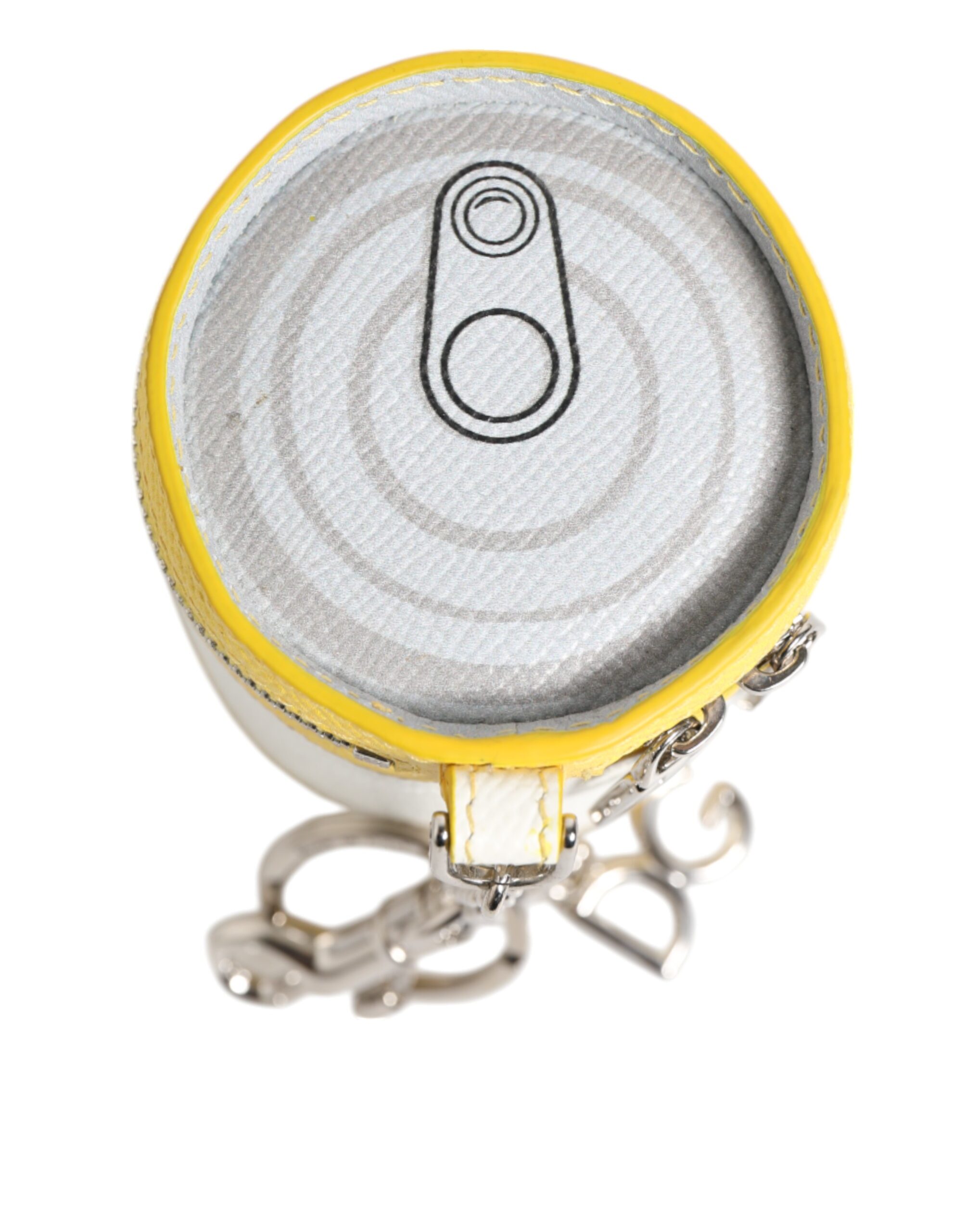 Dolce & Gabbana Amore Leather Yellow Bag Charm Coin Case Keychain Keyring
