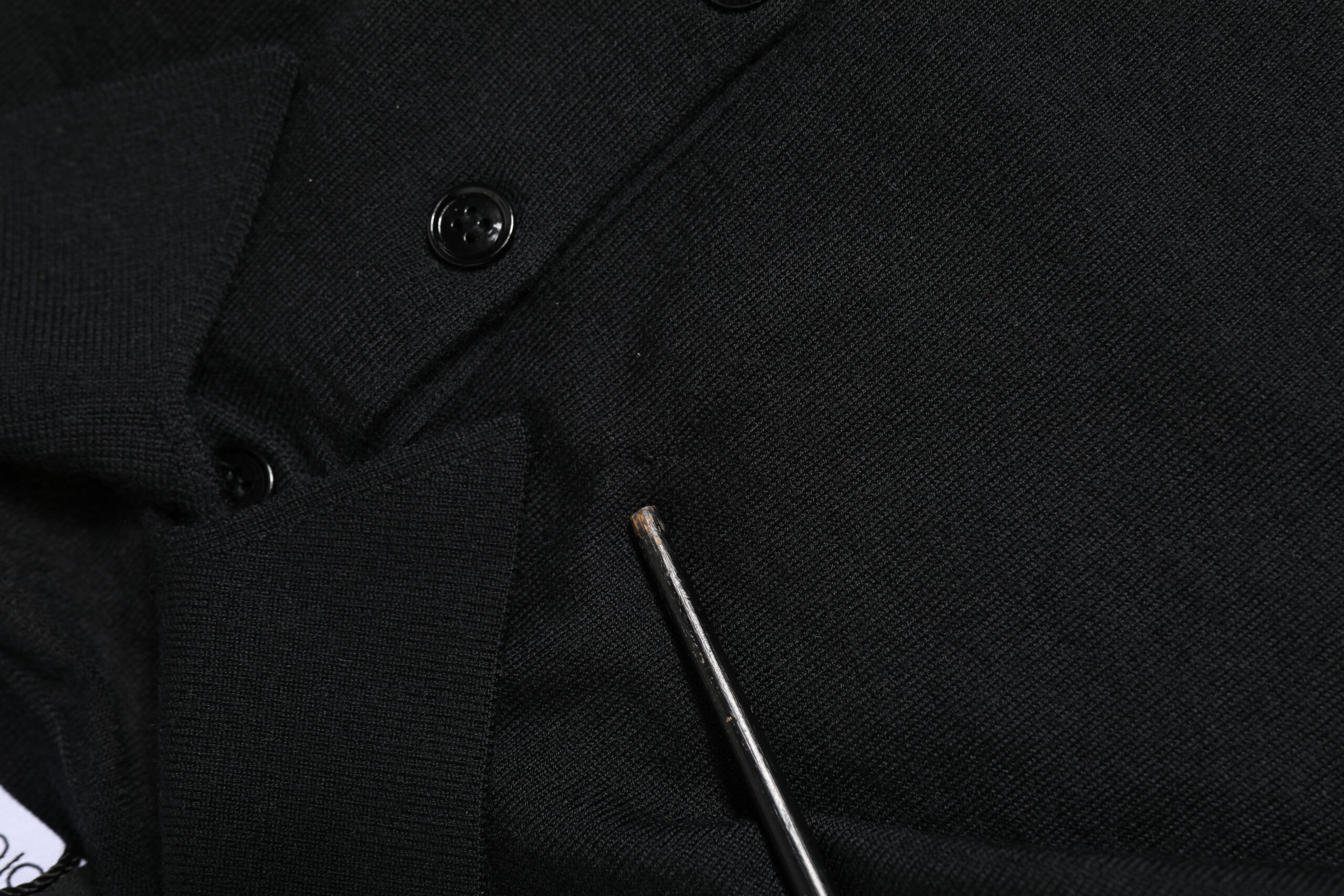 Dolce & Gabbana Black Logo Patch Collared Pullover Sweater