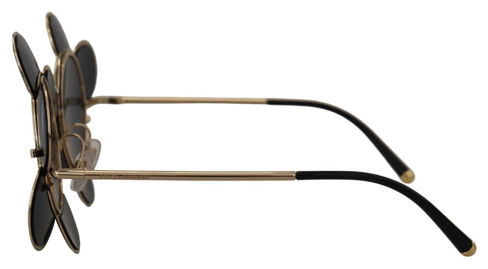 Dolce & Gabbana DG2201 Black Lens Gold Frame LIMITED EDITION Sunglasses