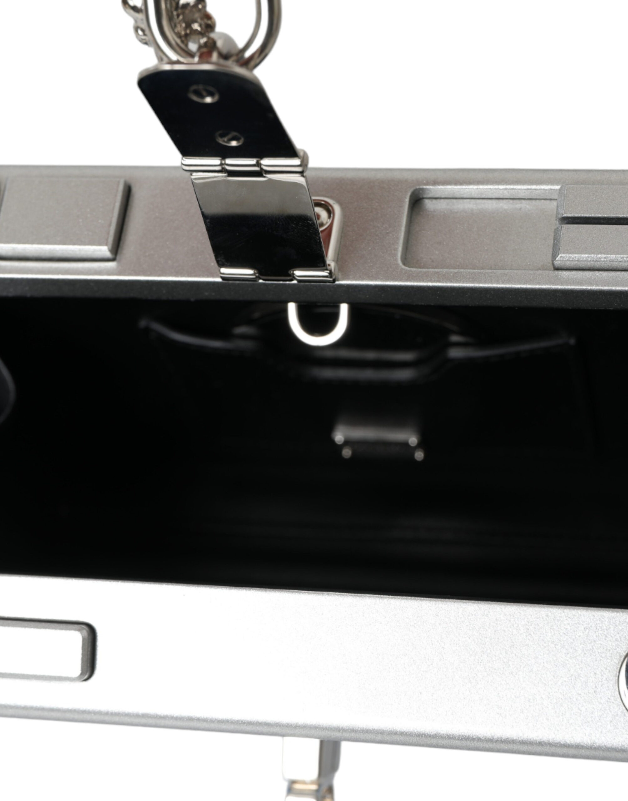 Dolce & Gabbana Blue Silver Wood Walkman Box Clutch Shoulder Borse Bag