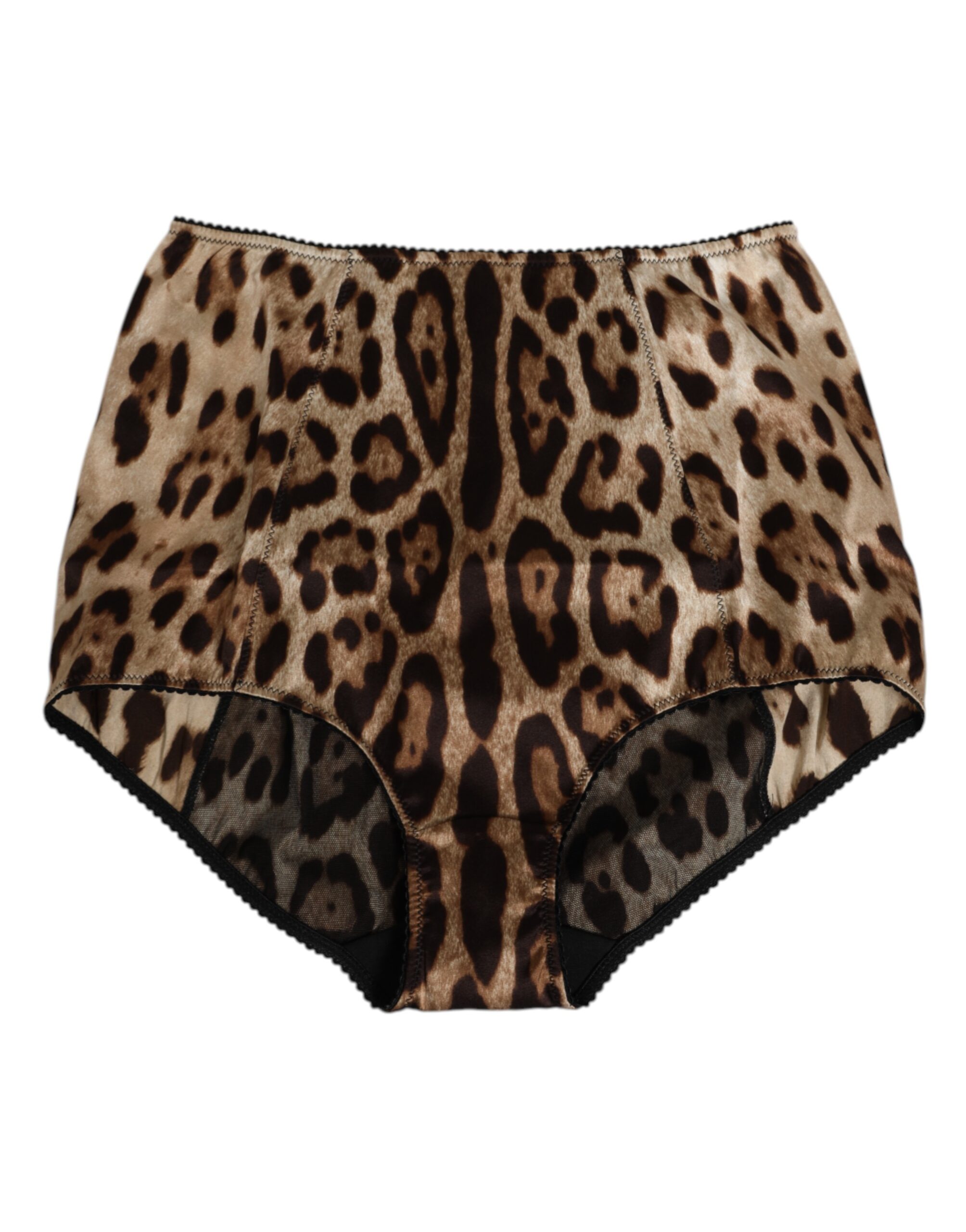 Dolce & Gabbana Multicolor Leopard Silk High Waist Girdle Underwear