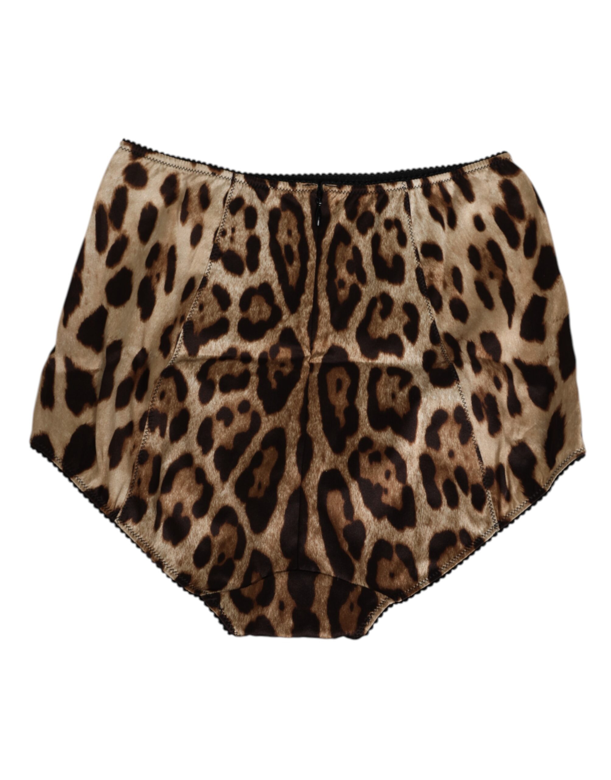 Dolce & Gabbana Multicolor Leopard Silk High Waist Girdle Underwear