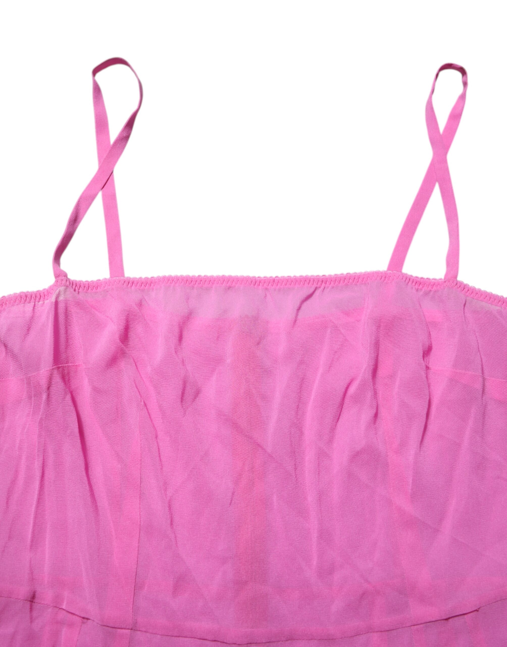Dolce & Gabbana Pink Chemise Nylon Blend Sheer Lingerie Underwear
