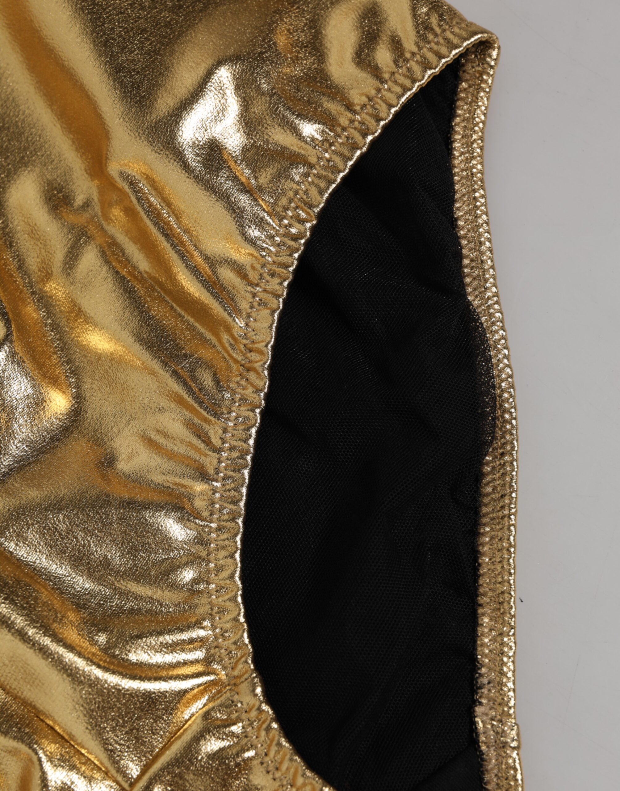 Dolce & Gabbana Gold Silk High Waist Girdle Panty Underwear
