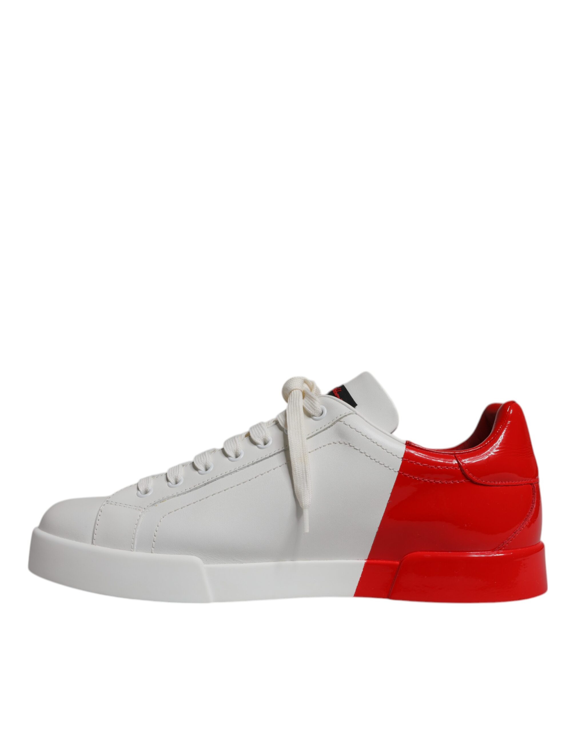Dolce & Gabbana White Red Portofino Low Top Men Sneakers Shoes