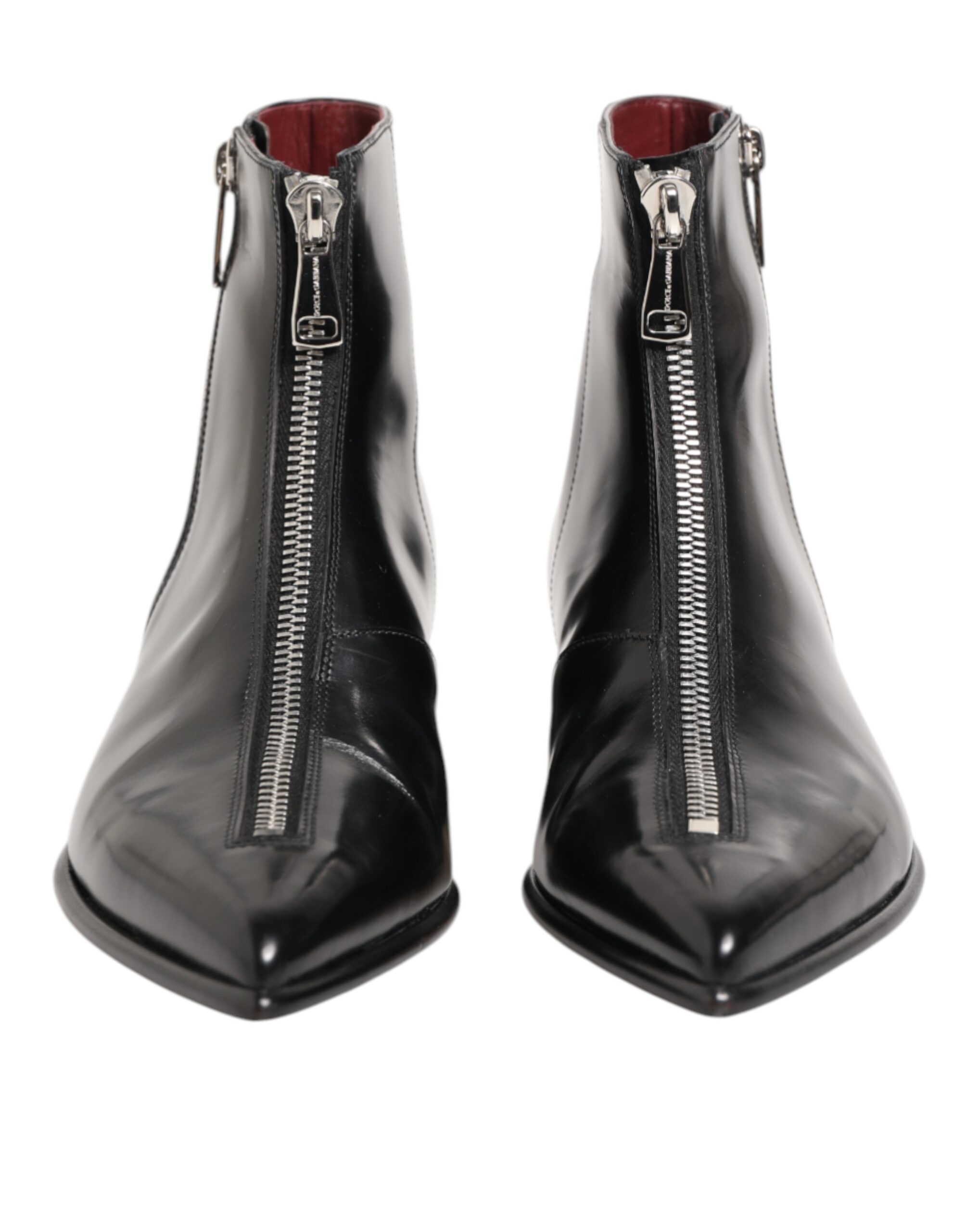 Dolce & Gabbana Black Calfskin Leather Men SHORT Boots Shoes