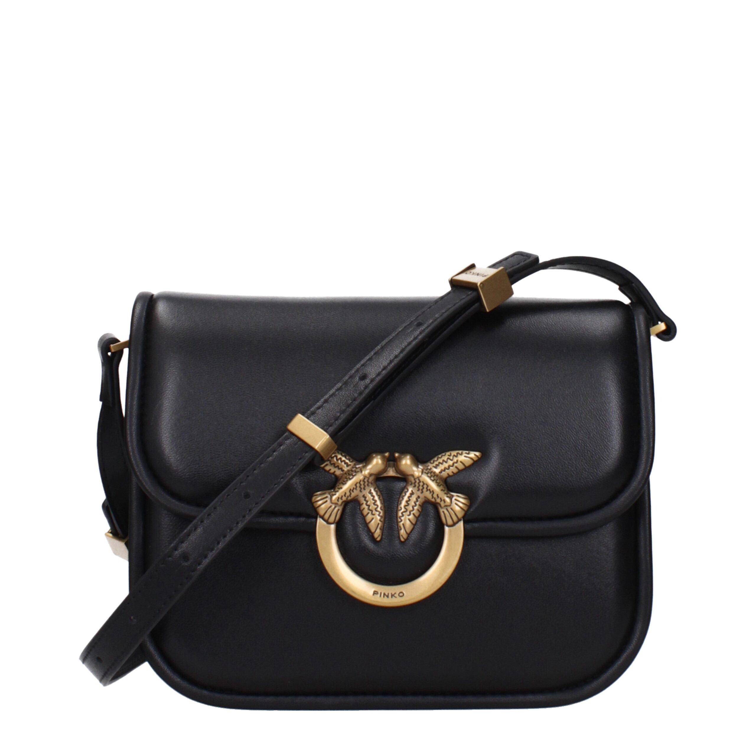 Pinko Black Leather Crossbody Bags
