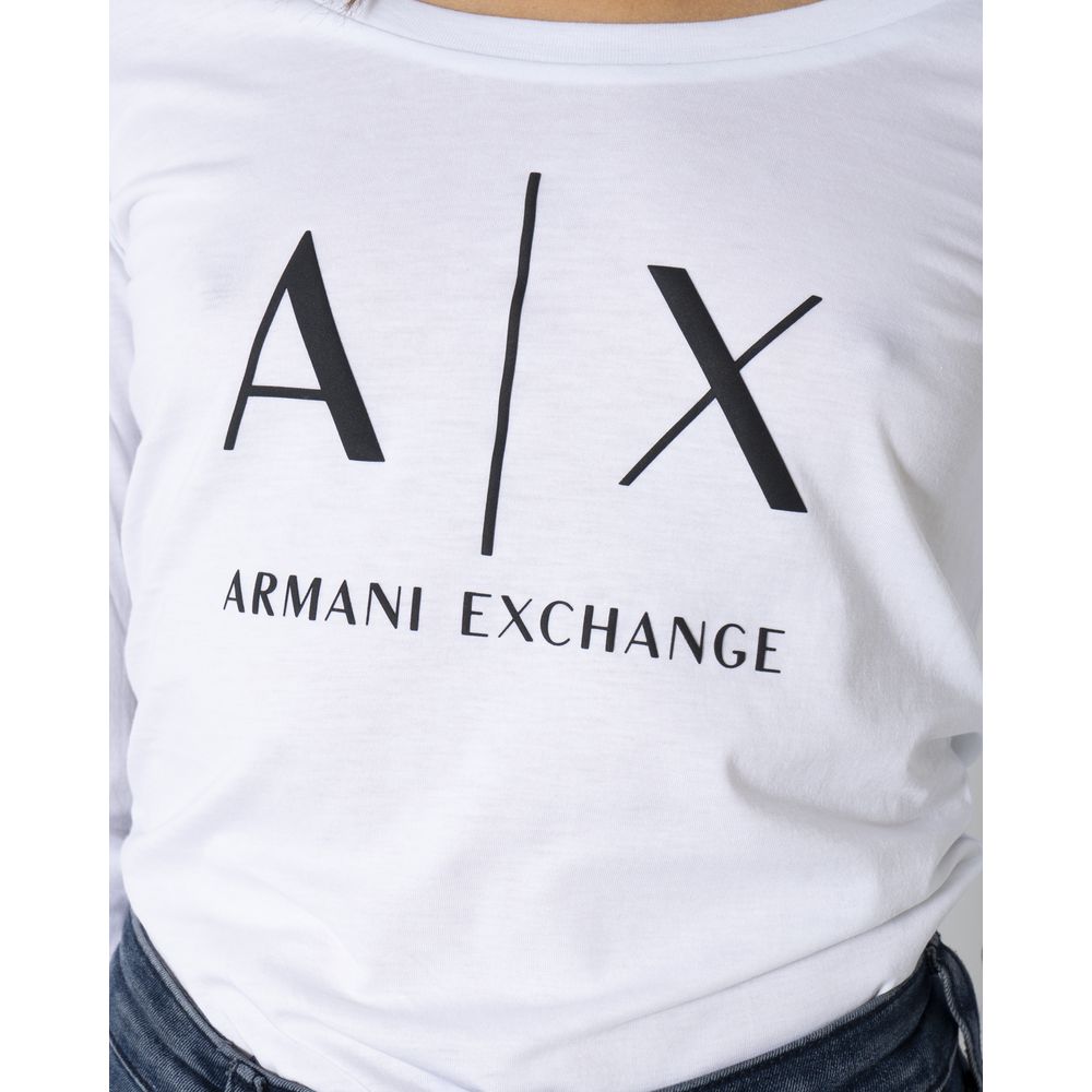 Armani Exchange White Cotton Long Sleeve