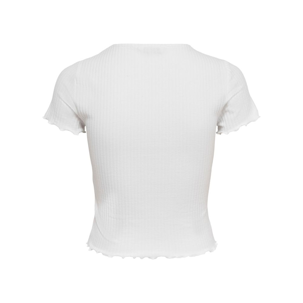 ONLY White Polyester T-Shirt