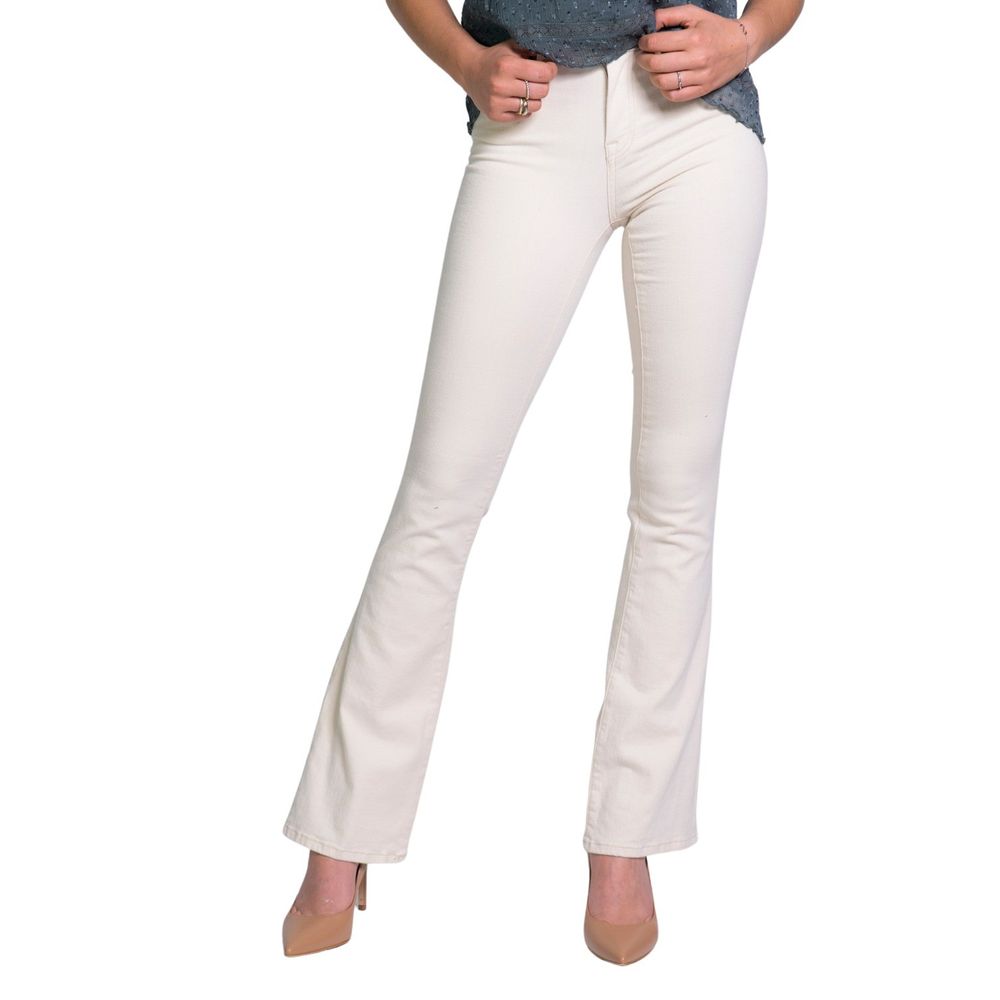 ONLY Cream Cotton Bootcut Jean