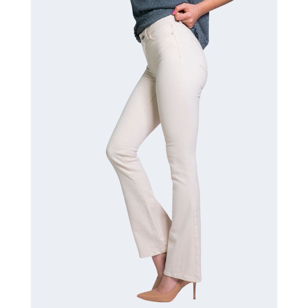 ONLY Cream Cotton Bootcut Jean