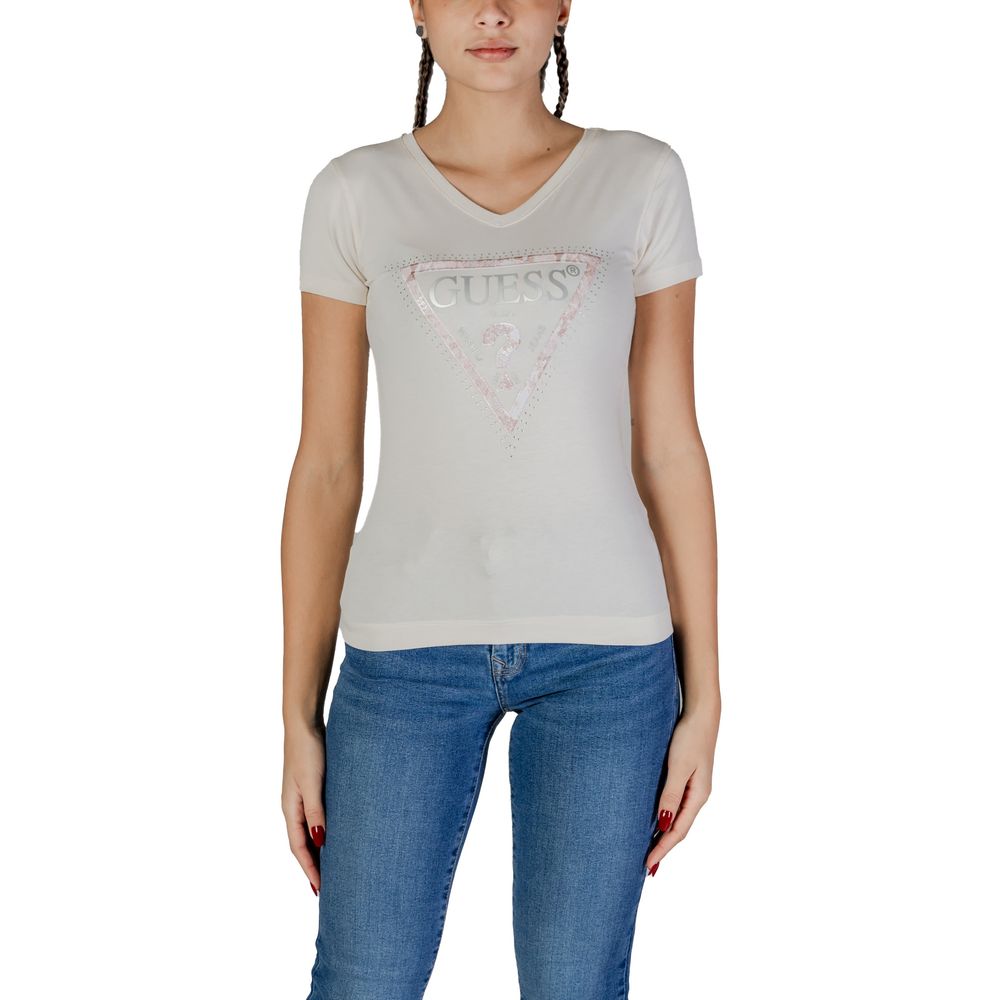 GUESS Cream Cotton T-Shirt