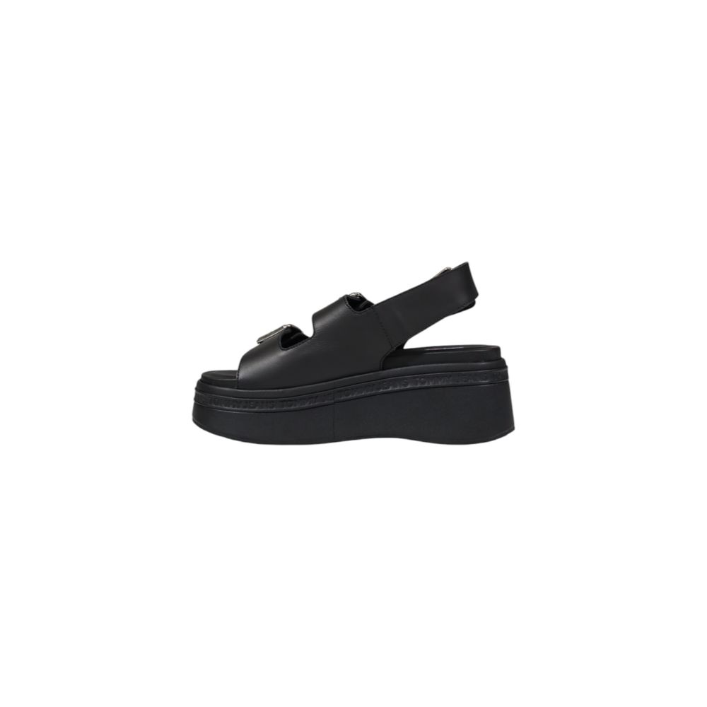 Tommy Jeans Black Leather Sandal