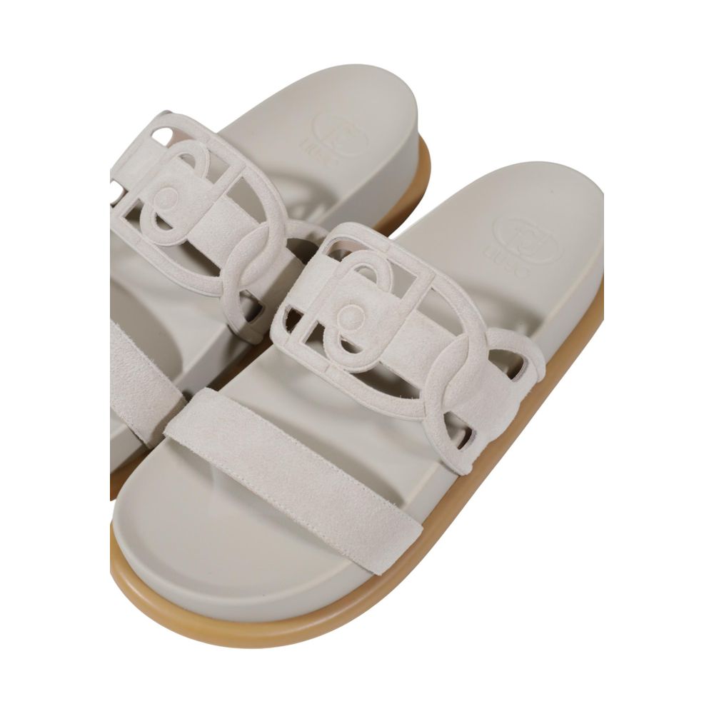 LIU JO Gray Leather Sandal
