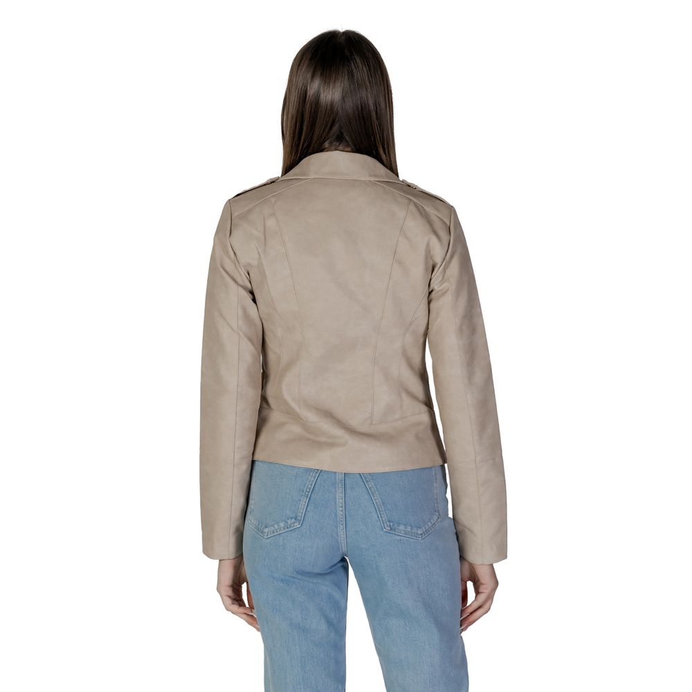 ONLY Beige Polyester Jackets & Coat