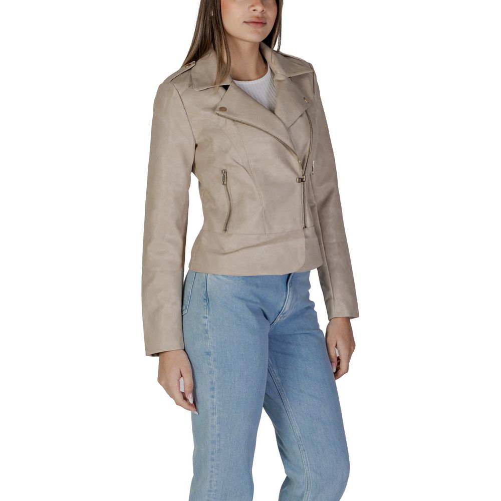 ONLY Beige Polyester Jackets & Coat