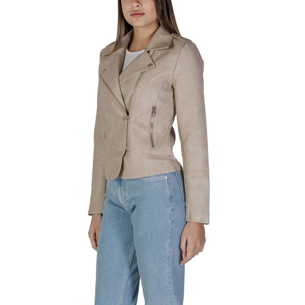 ONLY Beige Polyester Jackets & Coat