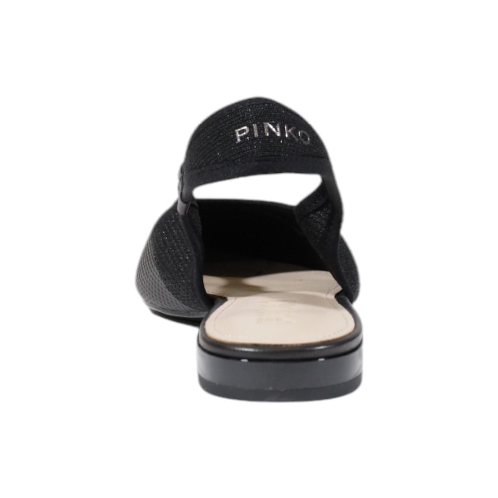 Pinko Black Leather Sandal