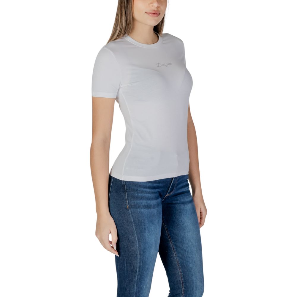 Desigual White Cotton T-Shirt