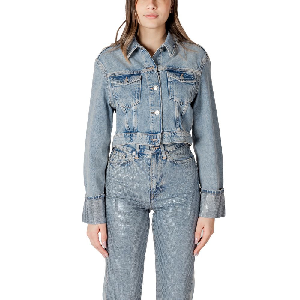 ONLY Light Blue Organic Cotton Jackets & Coat