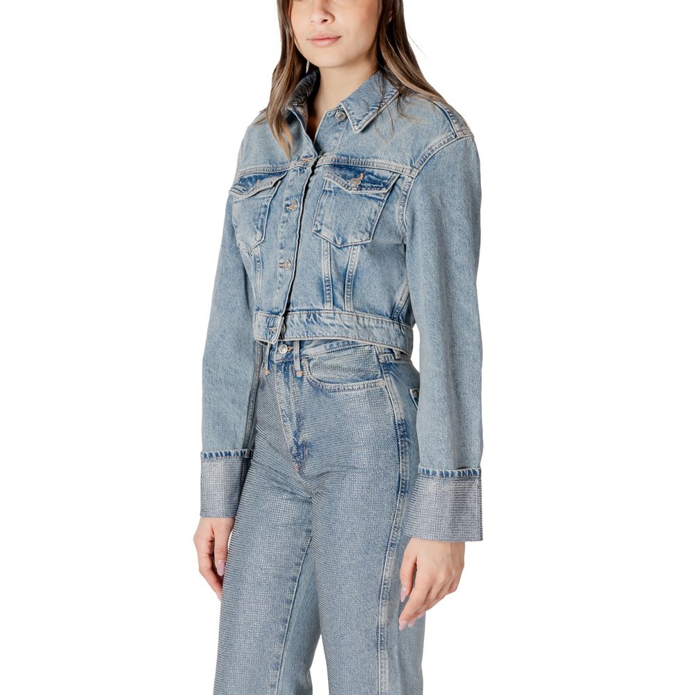 ONLY Light Blue Organic Cotton Jackets & Coat