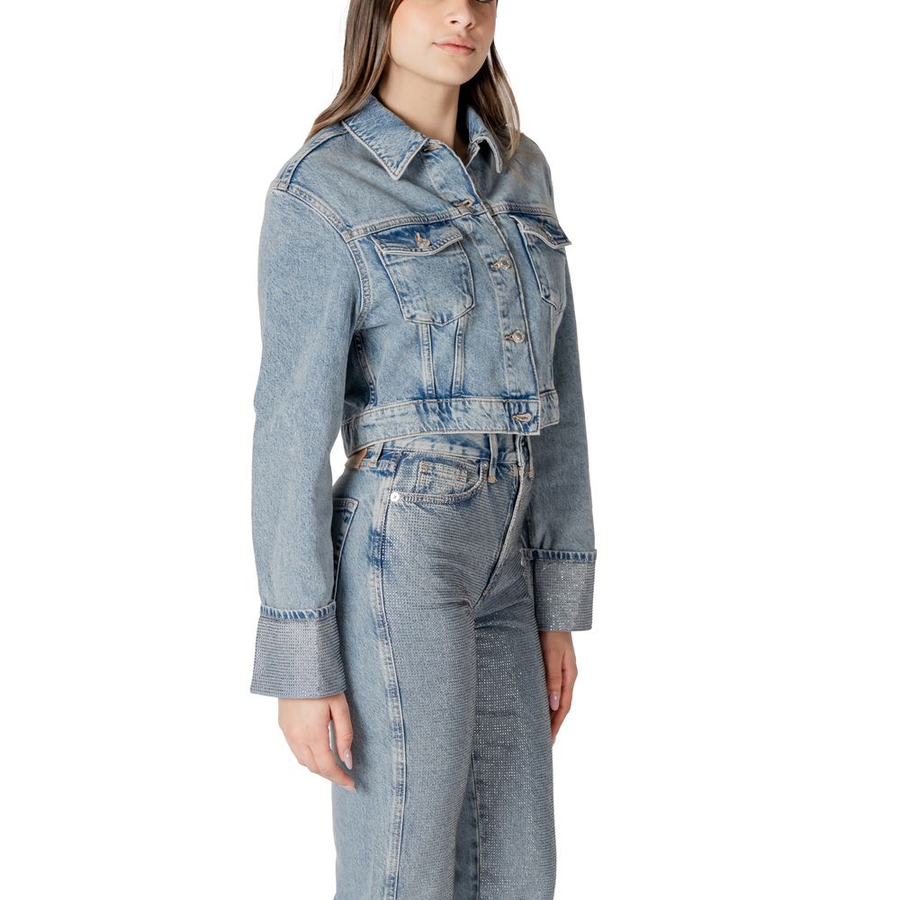 ONLY Light Blue Organic Cotton Jackets & Coat