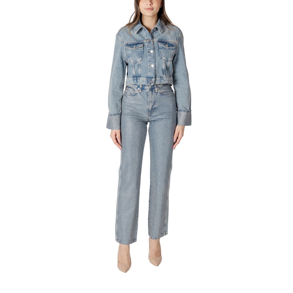 ONLY Light Blue Organic Cotton Jackets & Coat