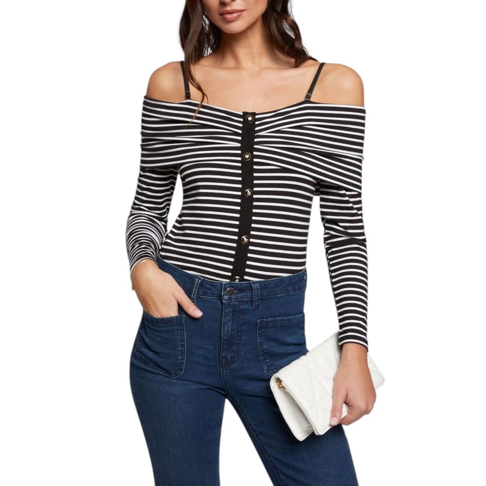 Morgan Lane Black And White Viscose Long Sleeve