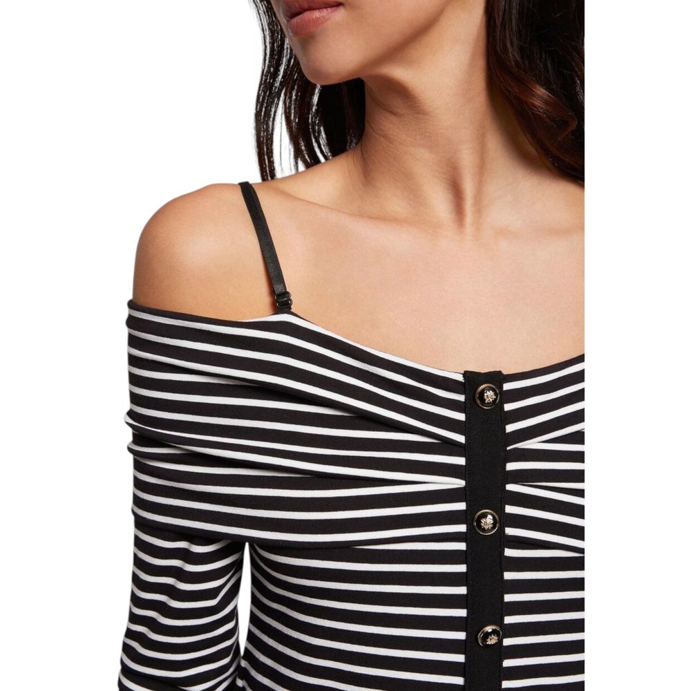 Morgan Lane Black And White Viscose Long Sleeve