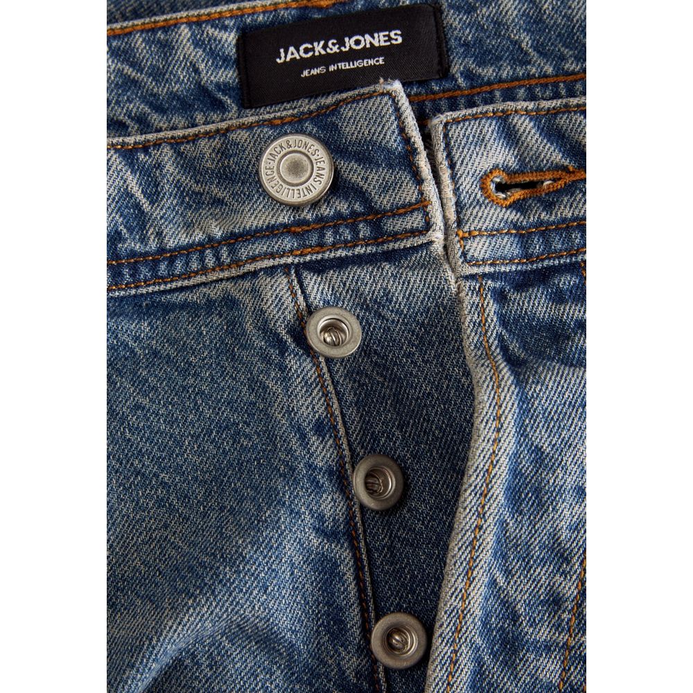 Jack & Jones Blue Cotton Relaxed Fit Jean