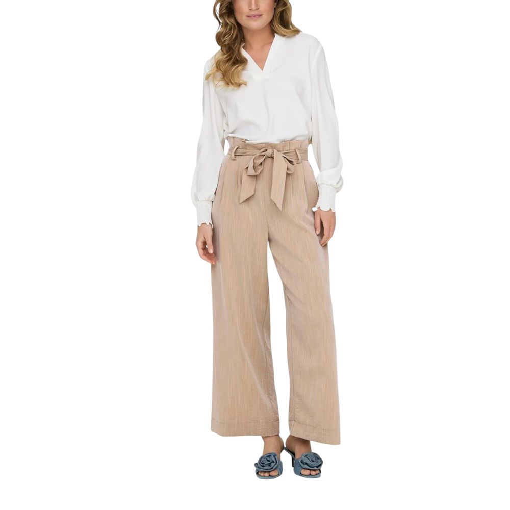 ONLY Beige Viscose Pant