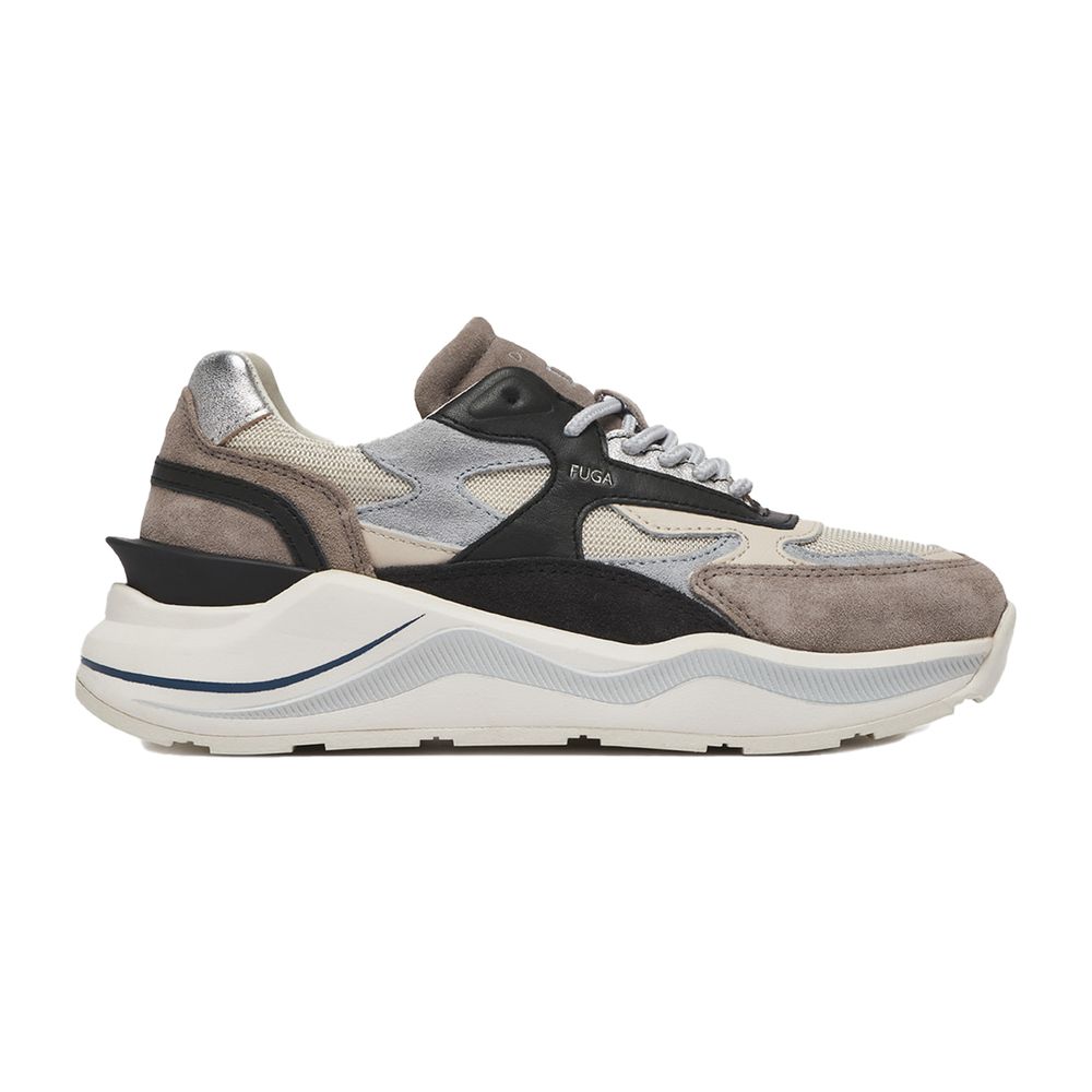 D.A.T.E. Beige Leather Sneaker