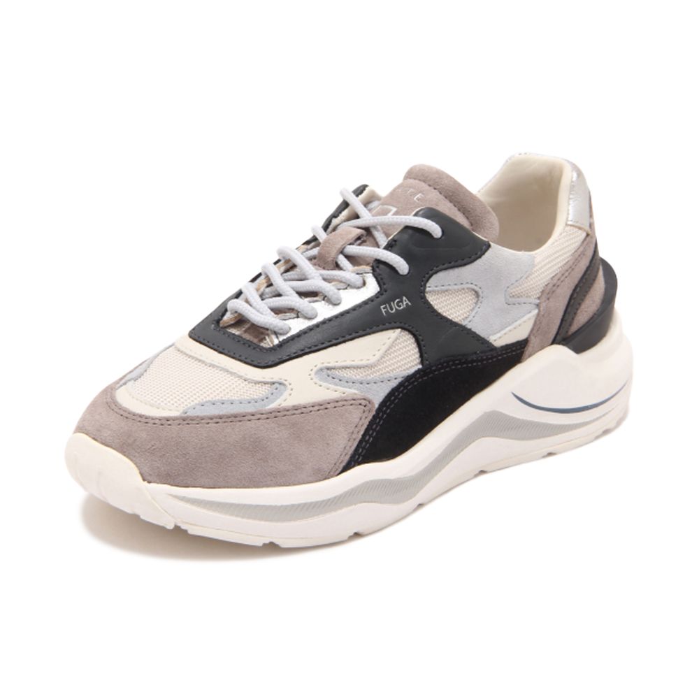D.A.T.E. Beige Leather Sneaker