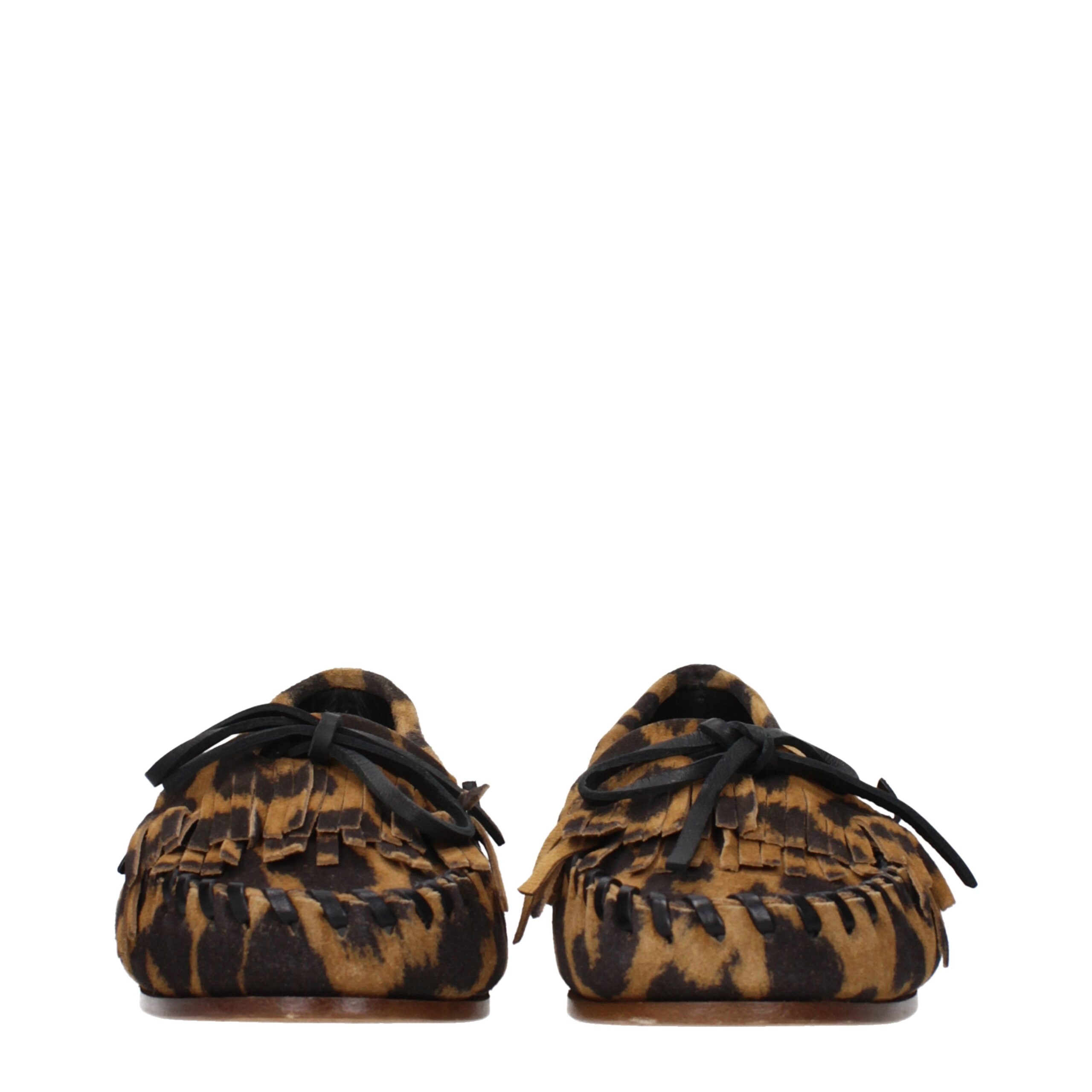 Paris Texas Brown Leather Slip-On Loafers