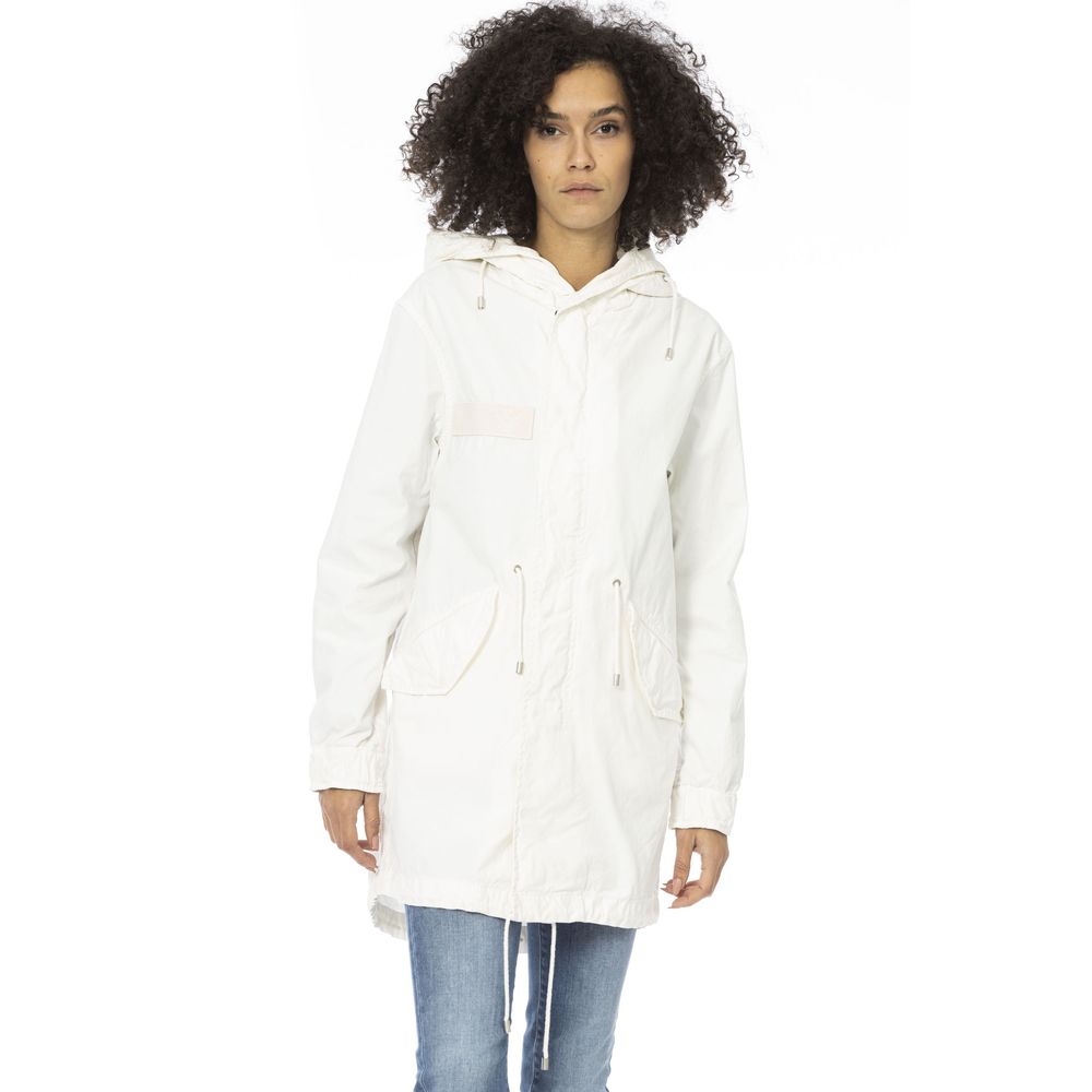 MR & MRS ITALY White Cotton Jackets & Coat