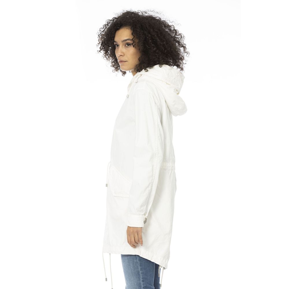 MR & MRS ITALY White Cotton Jackets & Coat