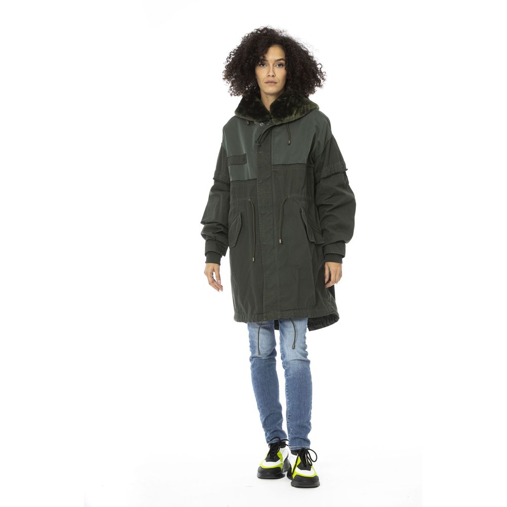 MR & MRS ITALY Green Cotton Jackets & Coat